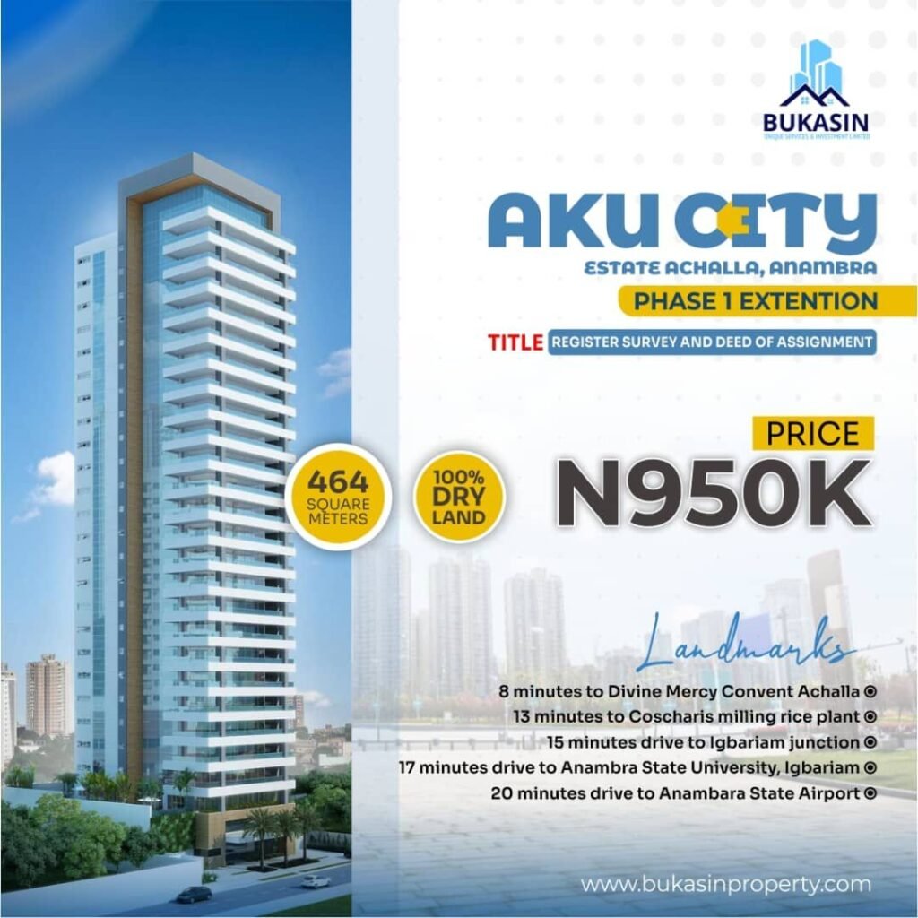 Aku city Awka Anambra Phase 1 extension