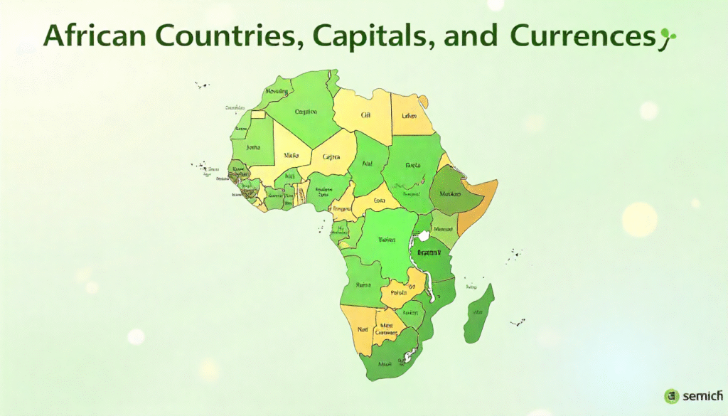 African Countries, Capitals, and Currencies