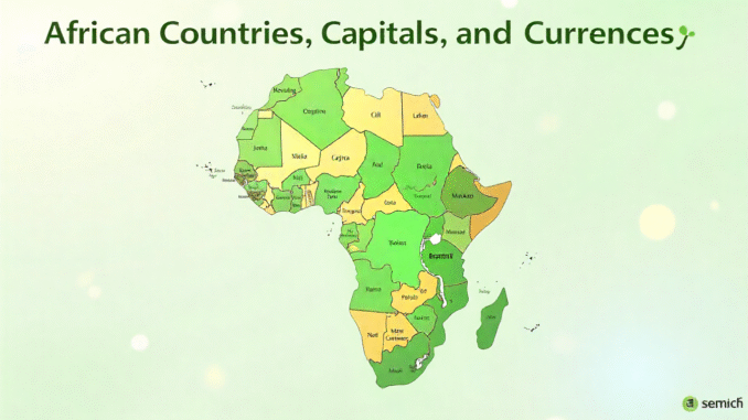 African Countries, Capitals, and Currencies African Countries, Capitals, and Currencies